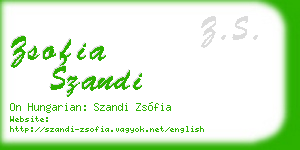 zsofia szandi business card